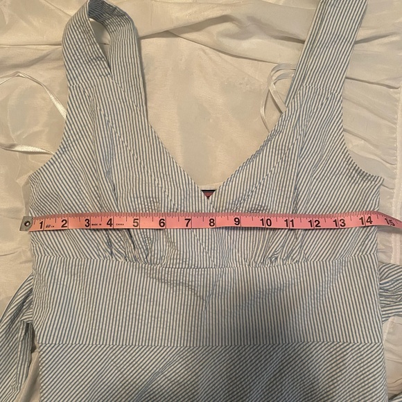 Vineyard Vines Blue & White Seersucker Dress Size 8 - Picture 9 of 9